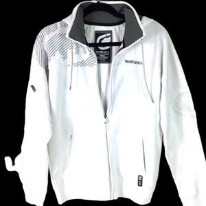 Ecko Unltd. White Zipper Hoodie front pockets size small zipper